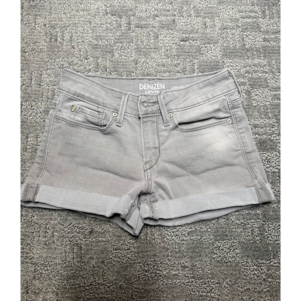 Denizen Levi's Women's Low-Rise Cuffed Denim Shorts Gray Size 0